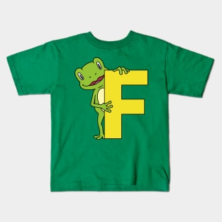 Letter F with Frog Kids T-Shirt